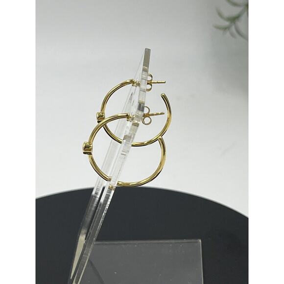 Marrin Costello Curateur 14k Gold Plated Sterling Silver Topaz Hoop Earrings - Picture 7 of 10
